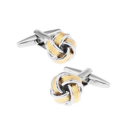 Silver with Ribbed Gold Knot Cufflinks