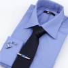 Blue Spirit Level Cufflinks and Tie Clip - Shirt Display