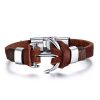 Brown Anchor Leather Bracelet