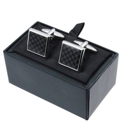 Carbon Fiber Square Cufflinks - Cufflinks Box