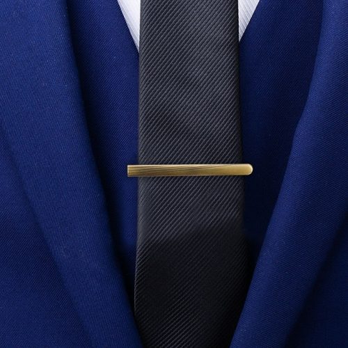 Classic Brushed Tie Clip - With Suit