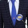 Classic Gold Rectangular Tie Tack with Chain and Suit