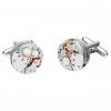Classic Round Steampunk Cufflinks - Side By Side View