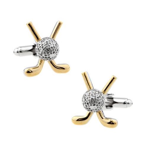 Crossed Golf Clubs and Ball Cufflinks