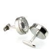Front and Back Stainless Steel Round Watch Cufflinks