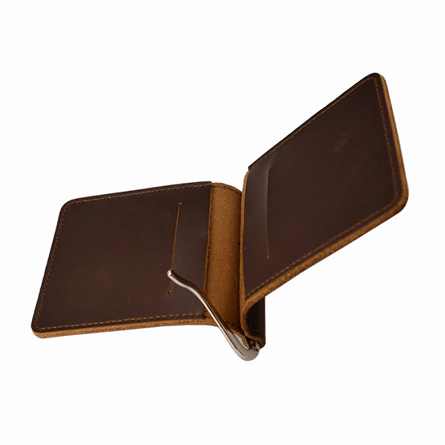 Brown Vintage Handmade Leather Money Clip Wallet - One Stop Retailer