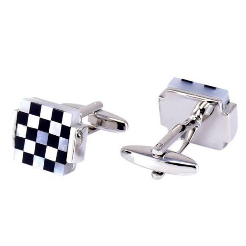Lattice Square Cufflinks - Front and Back View