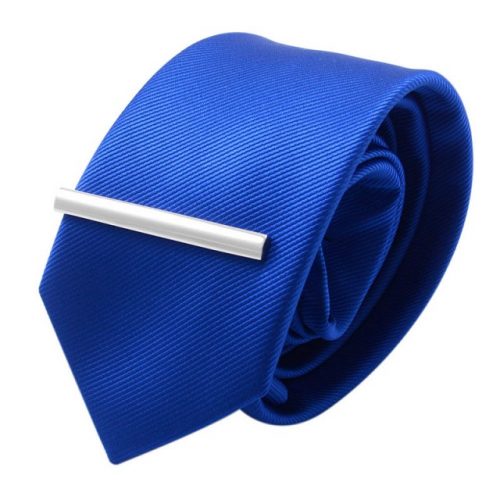 Plain Metal Tie Clip - With Tie