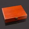 Polished Wooden Cufflink Box - Top Front View