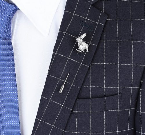 Rabbit Lapel Pin with Suit