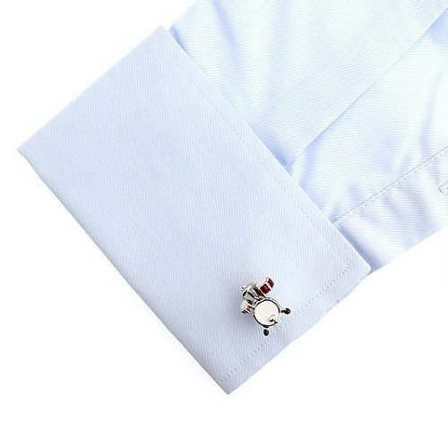 Red and White Drum Kit Cufflinks with Cuff Shirt