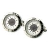 Silver Stainless Steel Round Watch Cufflinks