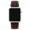 Black Red Silicone Sports Apple Watch Band Front View