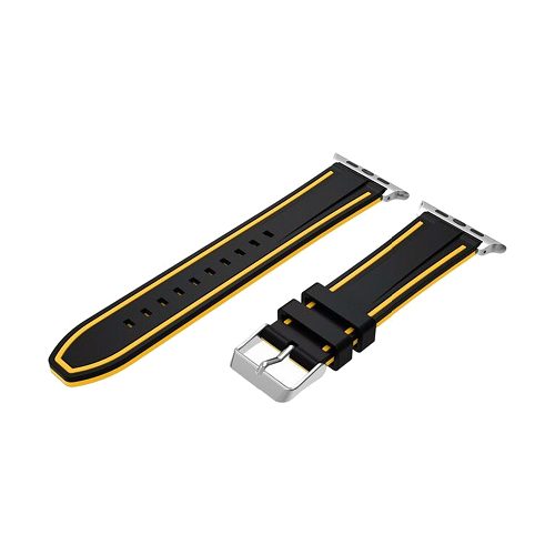 Black Yellow Silicone Apple Watch Band