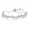 CZ Crystal Chain Link Bracelet - Silver