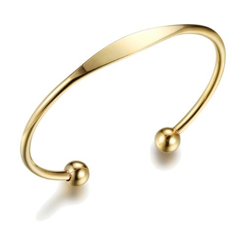 Classic Gold Stainless Steel Open Cuff Bangle