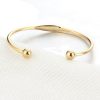 Classic Gold Stainless Steel Open Cuff Bangle Back View