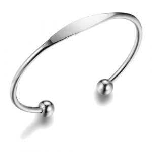 Classic Silver Stainless Steel Open Cuff Bangle