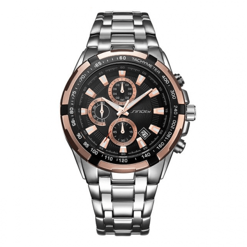 Classic Sports Round Dial Stainless Steel Watch - Rose Gold