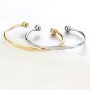 Classic Stainless Steel Open Cuff Bangle for Women