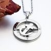 Compass Pointer Anchor Pendant Stainless Steel Necklace - Display 1