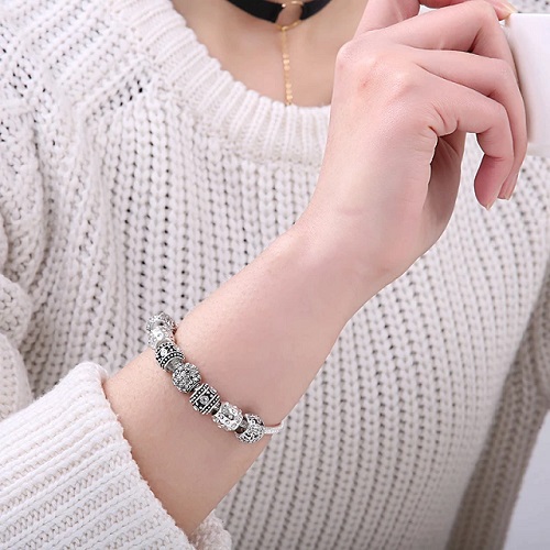 Crystal Bead Charm Bracelet - Display
