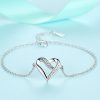 Cubic Zirconia Heart Chain Link Bracelet - Display 1