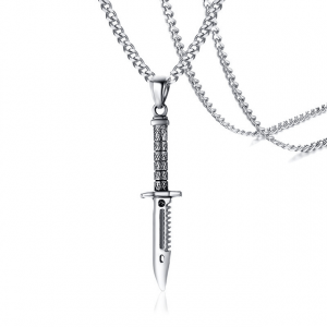 Dagger Pendant Stainless Steel Necklace