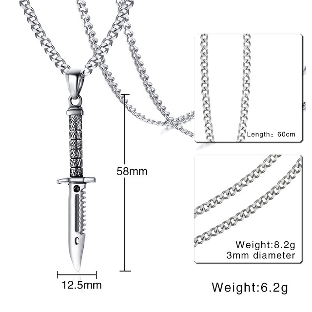 Knife Dagger Pendant Stainless Steel Necklace - One Stop Retailer