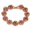 Flower Cubic Zirconia Rose Gold Plated Chain Link Bracelet