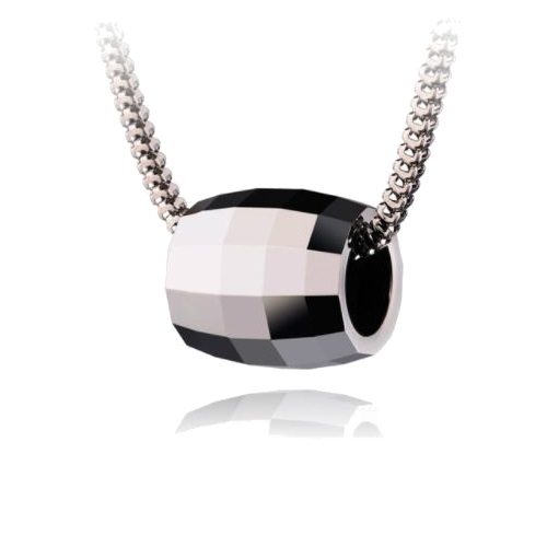 Geometric Design Tungsten Pendant Stainless Steel Necklace