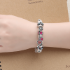 Glass Crystal Bead Rose Charm Bracelet - Model Display