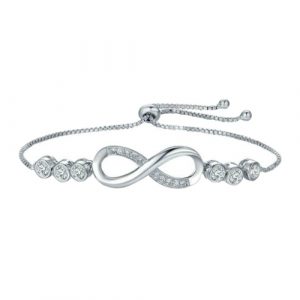 Infinity Cubic Zirconia Platinum Plated Bracelet