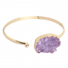 Natural Purple Stone Open Bangle Bracelet
