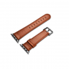 Premium Classic Leather Watch Band - Brown Top View