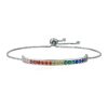 Rainbow Cubic Zirconia Platinum Plated Bracelet
