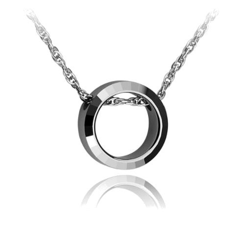 Ring Design Tungsten Pendant Stainless Steel Necklace