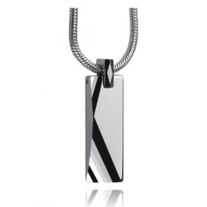 Simple Polished Tungsten Pendant Stainless Steel Necklace