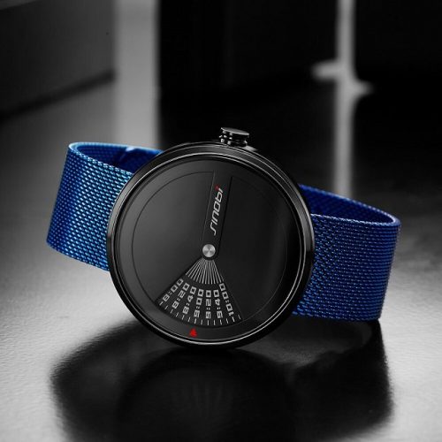 Turntable Statement Stainless Steel Mesh Watch - Display 1