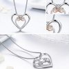 CZ Love Heart Pendant Necklace - Display 3