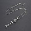 Crystal Fish Bone Long Necklace - Display 1