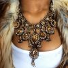 Crystal Water Drop Statement Necklace - Display