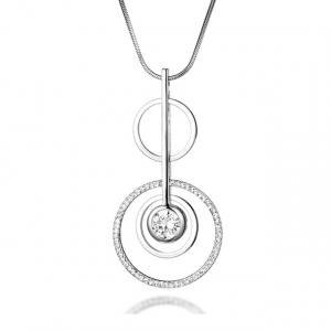 Cubic Zirconia Circle of Life Long Necklace