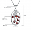 Cubic Zirconia Red Garnet Pendant Necklace - Dimension
