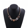 Geometric Shape Wooden Bead Necklace - Display