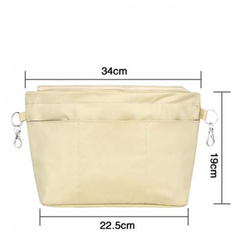 3 External Pocket Insert Handbag Organiser - Small Beige