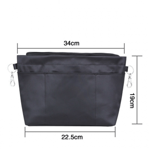 3 External Pocket Insert Handbag Organiser - Small Black