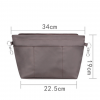 3 External Pocket Insert Handbag Organiser - Small Brown