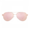 Chain Link Temple Pink Classic Aviator Sunglasses Front View