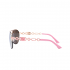 Chain Link Temple Pink Classic Aviator Sunglasses Side View